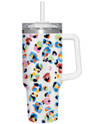 40oz Stainless Steel Canyon Cup w/ Straw, Rainbow Leopard,3sshd010