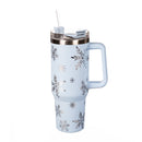 40oz Stainless Steel Canyon Cup w/ Straw, Snowflakes,3sshd027