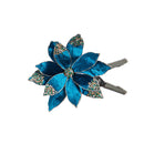 Glittered Velvet Flower Clips,3sy161