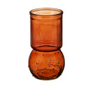 6.5" Clear Glass, Textured Vase, Amber