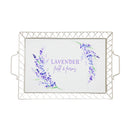 21" Tray with Metal Wire Border, Lavender Fields,3wtm9862