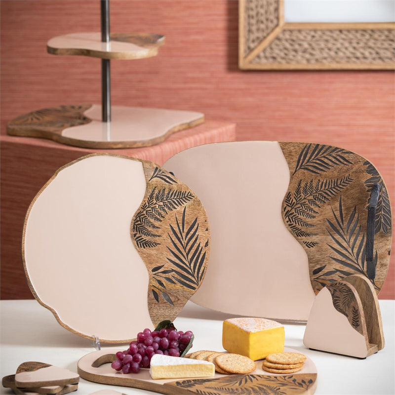 13" Wooden Enamel and Laser Etched Serving Board