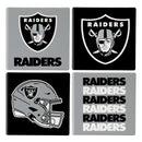 Las Vegas Raiders Ceramic Coasters Set, 4pcs with Wood Caddy