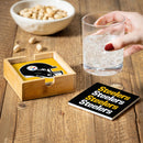 Pittsburgh Steelers Ceramic Coasters Set, 4pcs with Wood Caddy