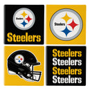 Pittsburgh Steelers Ceramic Coasters Set, 4pcs with Wood Caddy