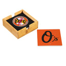Baltimore Orioles Ceramic Coasters Set, 4pcs with Wood Caddy
