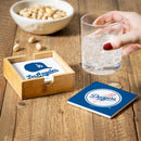 Los Angeles Dodgers Ceramic Coasters Set, 4pcs with Wood Caddy