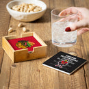 Chicago Blackhawks Ceramic Coasters Set, 4pcs with Wood Caddy