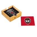 Chicago Blackhawks Ceramic Coasters Set, 4pcs with Wood Caddy
