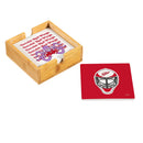 Detroit Red Wings Ceramic Coasters Set, 4pcs with Wood Caddy