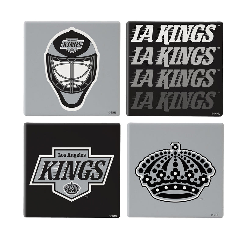 Los Angeles Kings Ceramic Coasters Set, 4pcs with Wood Caddy