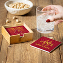 Iowa State University Ceramic Coasters Set, 4pcs with Wood Caddy