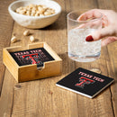 Texas Tech University Ceramic Coasters Set, 4pcs with Wood Caddy