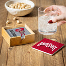 Ohio State University Ceramic Coasters Set, 4pcs with Wood Caddy