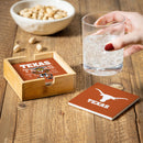 University of Texas Ceramic Coasters Set, 4pcs with Wood Caddy
