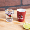 Arizona Cardinals 4-Piece Ceramic and Glass 2oz. Cup Set