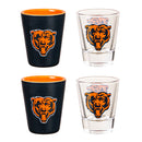 Chicago Bears 4-Piece Ceramic and Glass 2oz. Cup Set