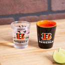 Cincinnati Bengals 4-Piece Ceramic and Glass 2oz. Cup Set
