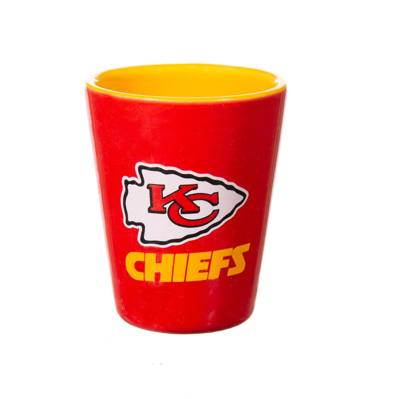 Kansas City Chiefs 4-Piece Ceramic and Glass 2oz. Cup Set
