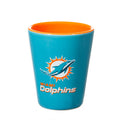 Miami Dolphins 4-Piece Ceramic and Glass 2oz. Cup Set