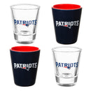 New England Patriots 4-Piece Ceramic and Glass 2oz. Cup Set