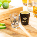 New Orleans Saints 4-Piece Ceramic and Glass 2oz. Cup Set