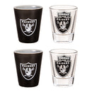 Las Vegas Raiders 4-Piece Ceramic and Glass 2oz. Cup Set