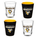 Pittsburgh Penguins 4-Piece Ceramic and Glass 2oz. Cup Set