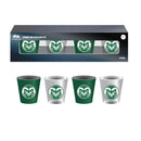 4-Piece Ceramic and Glass 2oz. Cup Set, Colorado State University