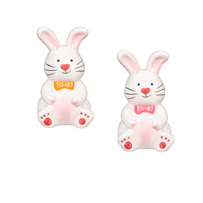 Easter Bunny Scene Ceramic Salt and Pepper Set