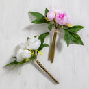 Artificial Peony Flower Bouquet, 2 Colors, 6 Of Each, 12 Total