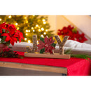 Wood "Joy" with Beaded Poinsettia Embellishment Table Decor