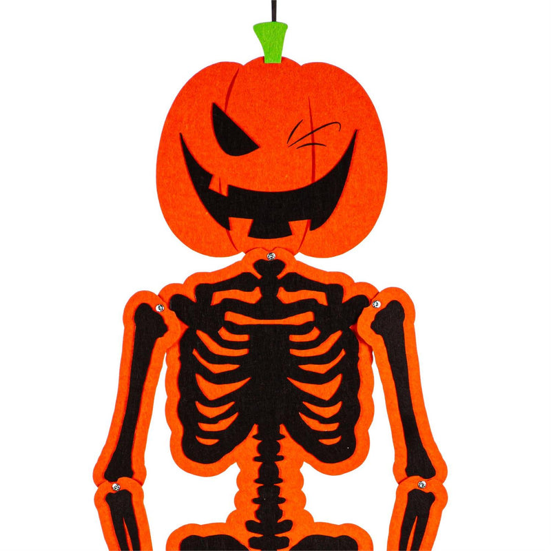 Posable Trick or Treat Halloween Skeleton Hanging Décor