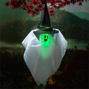 Animated Witch Hat Ghost with Color-Changing LED Lights and Sound Hanging Décor
