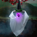 Animated Witch Hat Ghost with Color-Changing LED Lights and Sound Hanging Décor