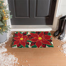 Welcome Poinsettia Embossed Mat