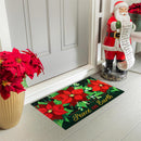 Peace On Earth Poinsettia Embossed Mat