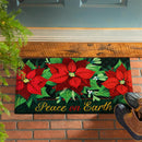 Peace On Earth Poinsettia Embossed Mat