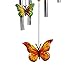 Glass and Metal Flower with Butterflies Windchime
