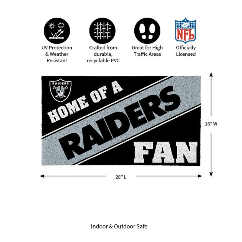 Oakland Raiders, PVC Mat COLOR, Home of a Fan