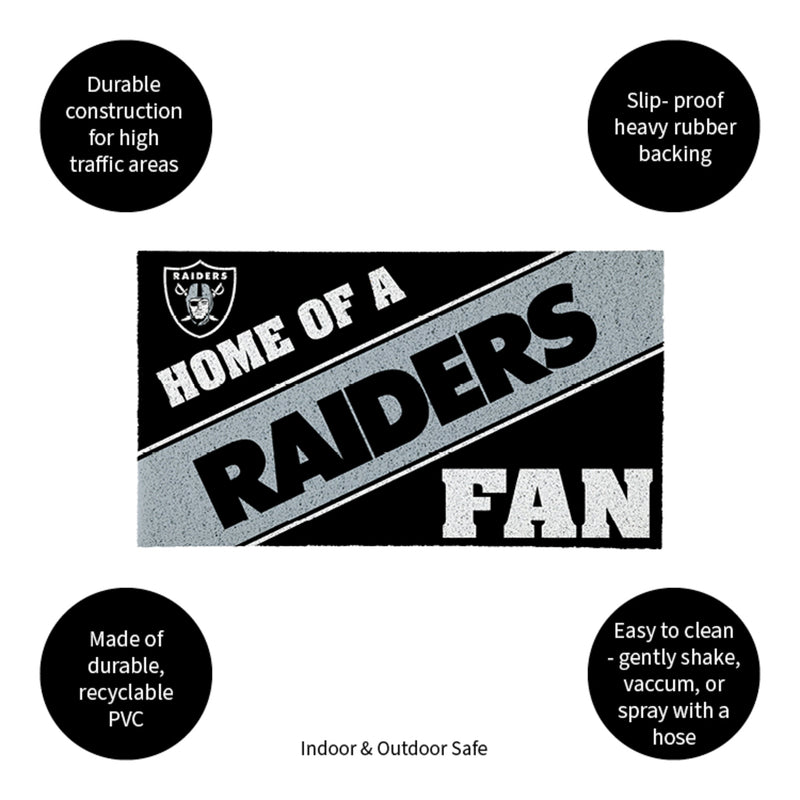 Oakland Raiders, PVC Mat COLOR, Home of a Fan