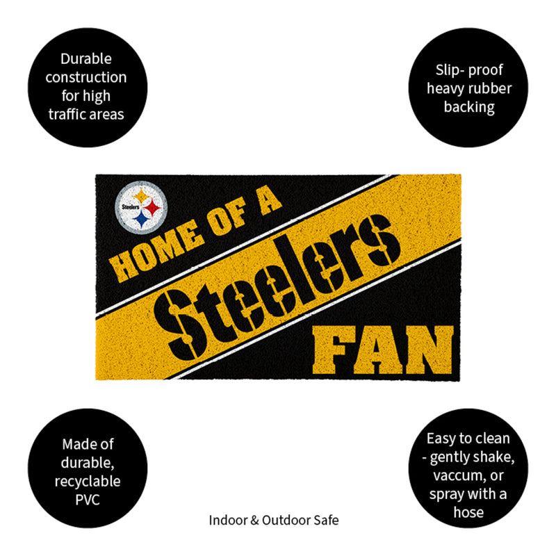 Pittsburgh Steelers, PVC Mat COLOR, Home of a Fan