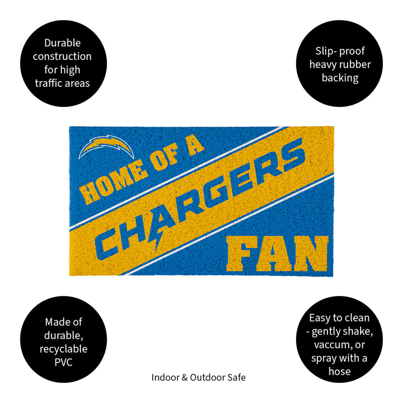 Los Angeles Chargers, PVC Mat COLOR, Home of a Fan