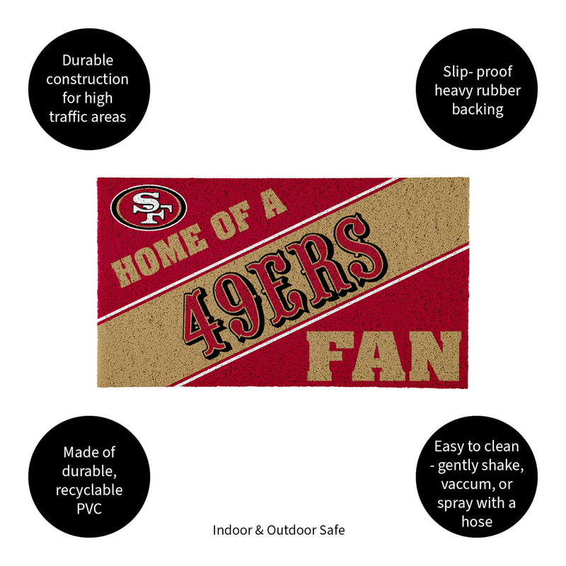 San Francisco 49ers, PVC Mat COLOR, Home of a Fan