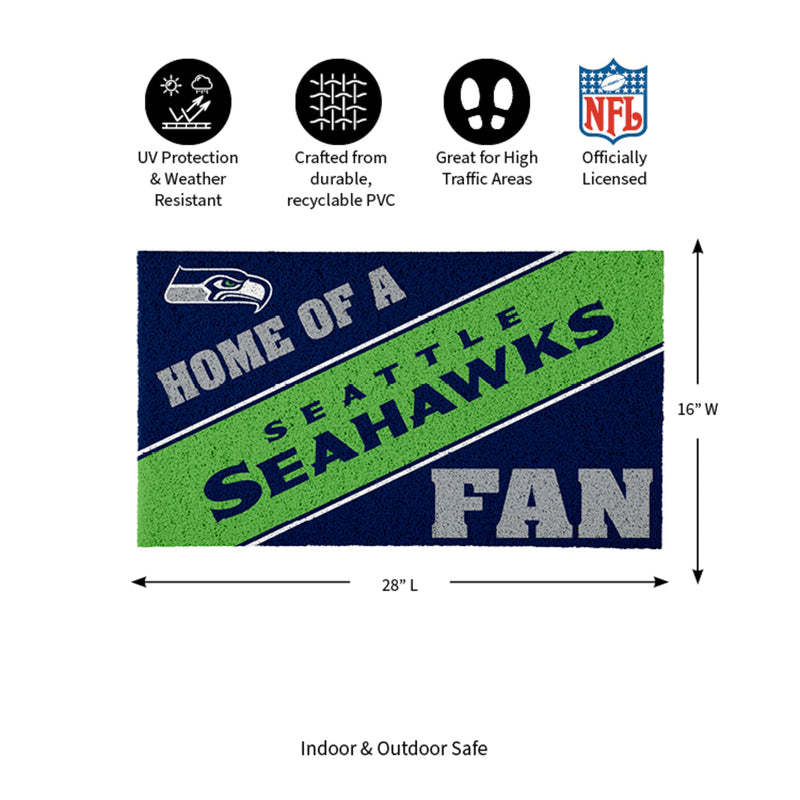 Seattle Seahawks, PVC Mat COLOR, Home of a Fan
