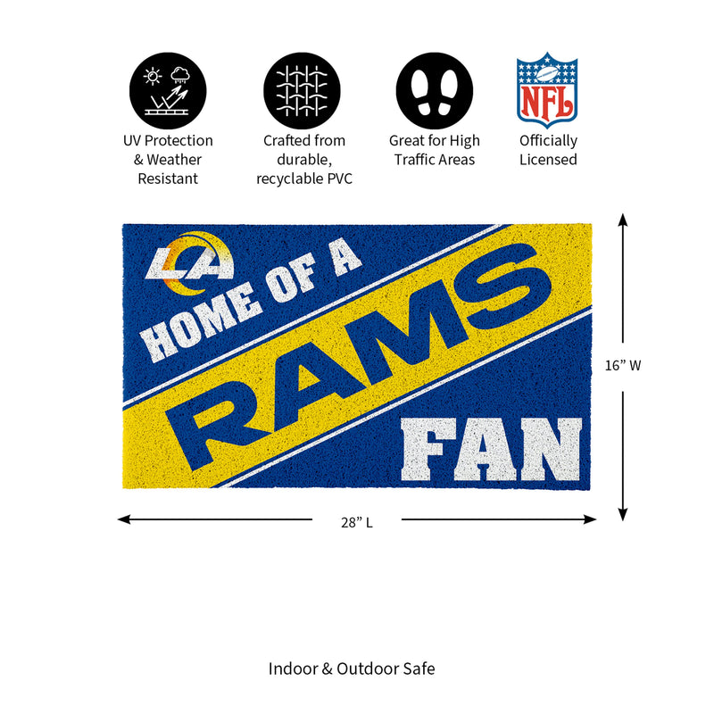 Los Angeles Rams, PVC Mat COLOR, Home of a Fan
