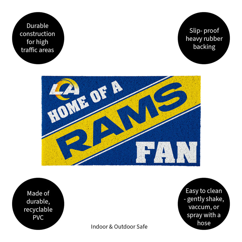 Los Angeles Rams, PVC Mat COLOR, Home of a Fan