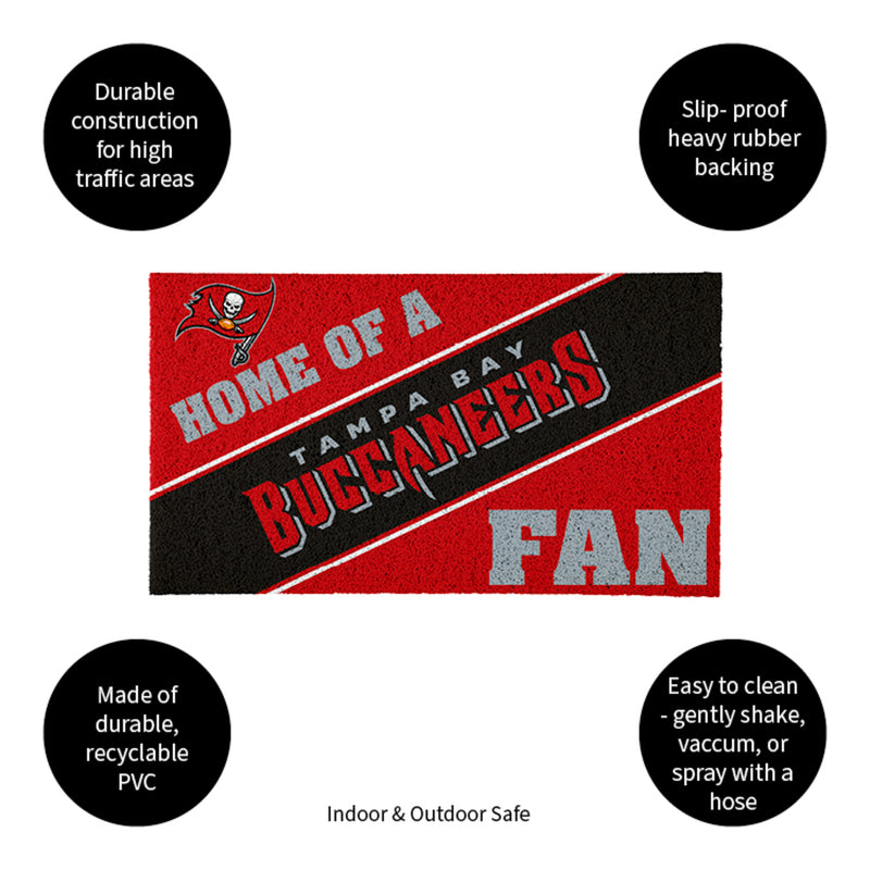 Tampa Bay Buccaneers, PVC Mat COLOR, Home of a Fan