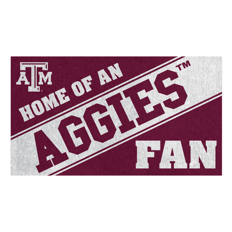 Texas A&M, PVC Mat COLOR, Home of a Fan