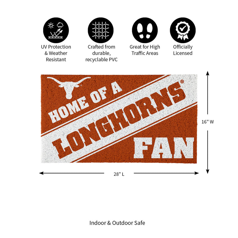 University of Texas, PVC Mat COLOR, Home of a Fan